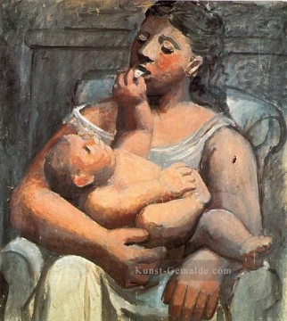 mutter spielt ihrem kind Ölbilder verkaufen - Mutter und Kind 1907 Pablo Picasso